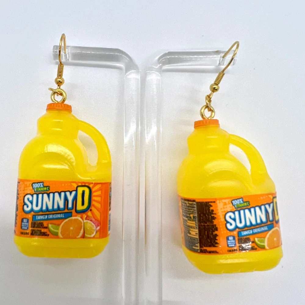 Sunny D Earrings - Y2K Nostalgia Earrings - Juice Bottle Mini Brands Earrings